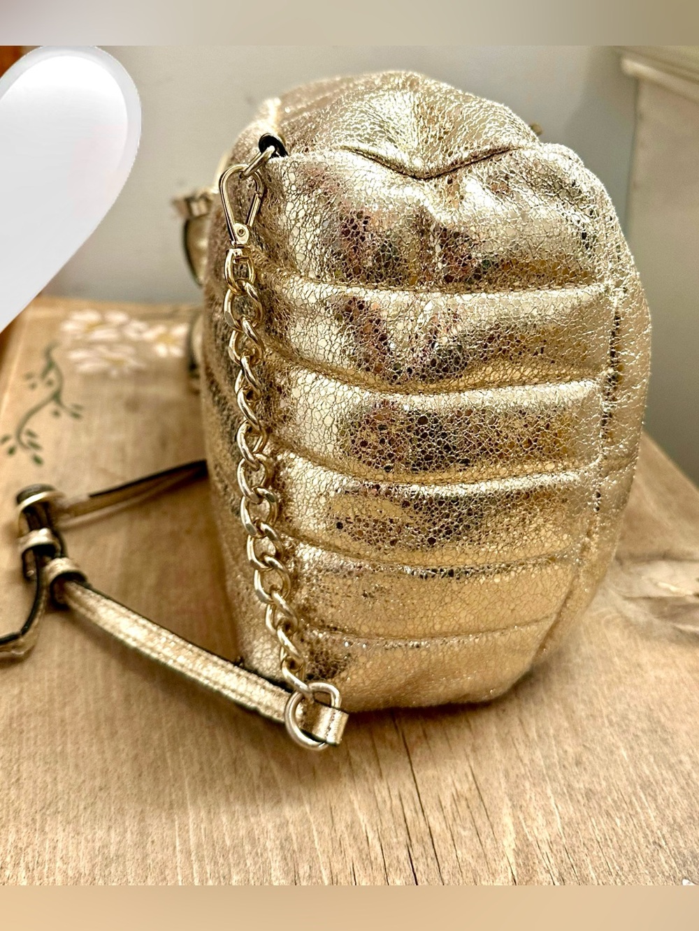 Victoria Secret Metallic Crackle Mini City Backpack - Picture 6 of 11